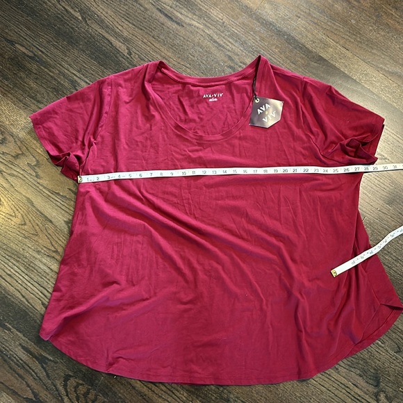 Ava & Viv Burgundy T Shirt NEW NWT 4X - Picture 4 of 7
